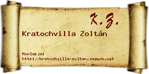 Kratochvilla Zoltán névjegykártya