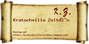 Kratochvilla Zoltán névjegykártya
